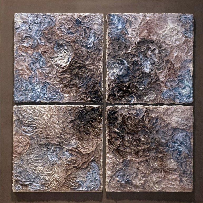 CUADRO SERENIDAD 0006 70X70 (MATERIALES NATURALES Y PINTURA) - JMP