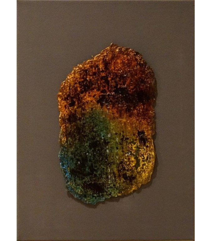 CUADRO LIENZO MARRON B 0015b 30X40 (MATERIALES NATURALES Y OLEO) - JMP