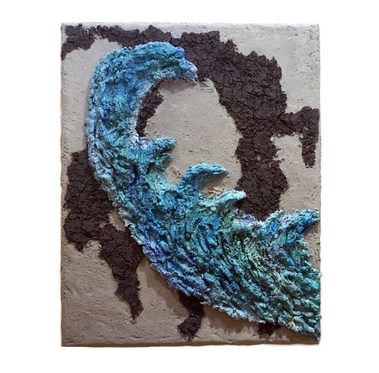 CUADRO OLAS A 0025a 40X50 (MATERIALES NATURALES Y OLEO) - JMP