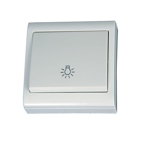 PULSADOR SUPERFICIE LUZ 80X80MM BLANCO 10A 250V - GSC