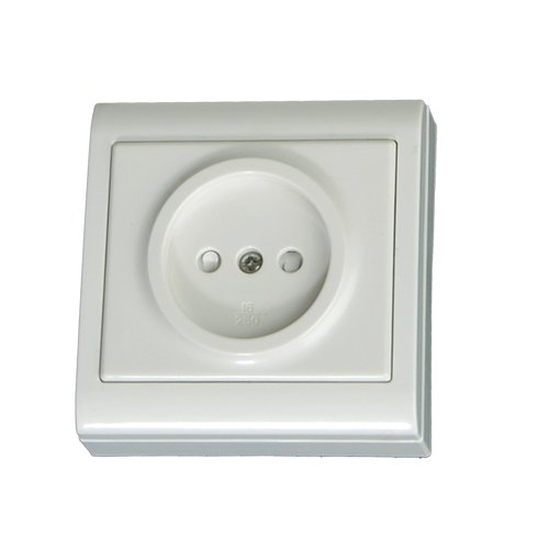 BASE SUPERFICIE SIN POZO 80X80MM BLANCO 16A 250V - GSC
