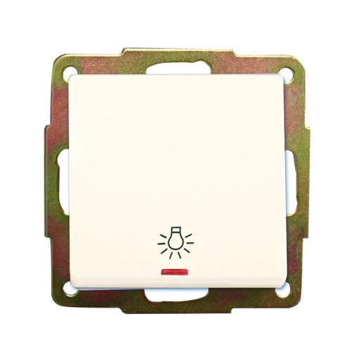 PULSADOR EMPOTRAR LUMINOSO LUZ B. 56X56MM 10A 250V - GSC