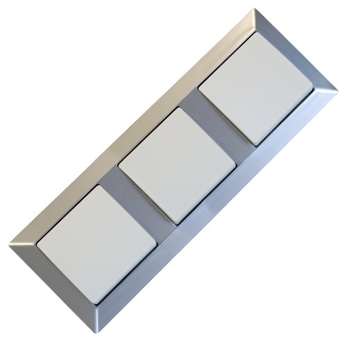 EMBELLECEDOR EMPOTRAR PARA 3 MODULOS/HUECOS PLATA MATE - GSC