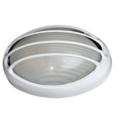 APLIQUE SEMIOVALADO ALUMINIO REJILLA E27 60W BLANCO - GSC