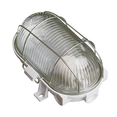 APLIQUE OVALADO PLASTICO REJILLA METAL E27 60W BLANCO - GSC