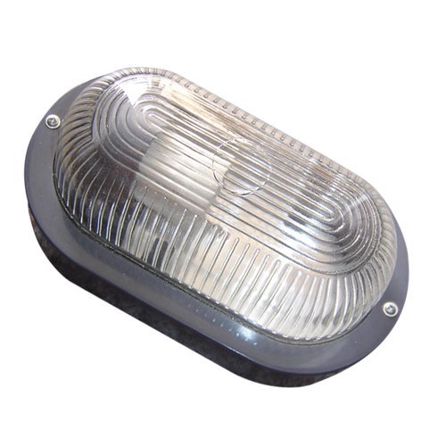 APLIQUE OVALADO PLASTICO LISO E27 60W NEGRO 230V - GSC