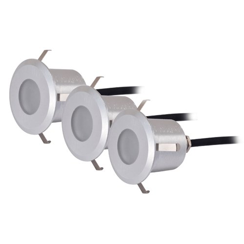 SET 3 LUCES REDONDAS 6LEDS 0.6W- IP64- NIQUEL MATE - GSC