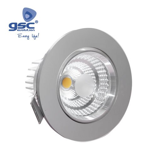 ARO EMPOTRABLE BASCULANTE REDONDO LED 9W 6400K NIQUEL SATIN - GSC