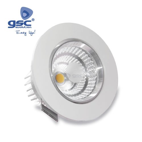 ARO EMPOTRABLE BASCULANTE REDONDO LED 9W 6400K BLANCO - GSC