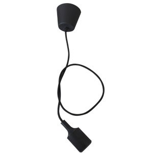 LAMPARAS SILICONA E27 CABLE TEXTIL 1M - NEGRO - GSC