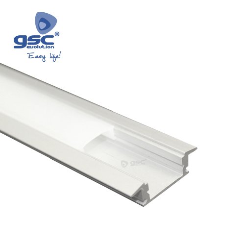 PERFIL DE ALUMINIO EMPOTRAR 1M PARA TIRA LED - GSC 