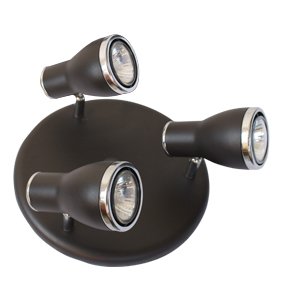 PLAFON TECHO 3 FOCOS HALOGENO 3X50W GU10-NEGRO - GSC