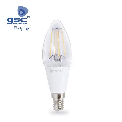 LAMPARA VELA LED 4W E14 3000K SERIE ORO - GSC