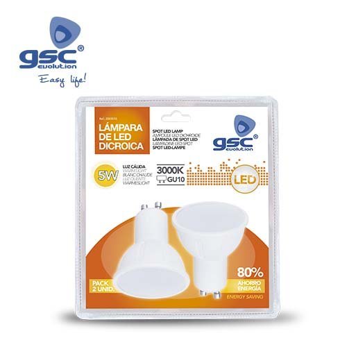 LAMPARAS DICROICAS LED 5W GU10 3000K - GSC