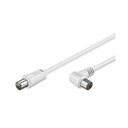 CABLE COAXIAL ACODADO MACHO A HEMBRA BLANCO 1.5M - GSC