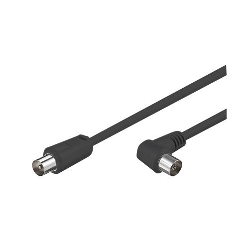 CABLE COAXIAL ACODADO MACHO A HEMBRA NEGRO 2.5M - GSC
