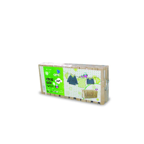 PACK 24 PINZAS PARA ROPA MADERA - GSC