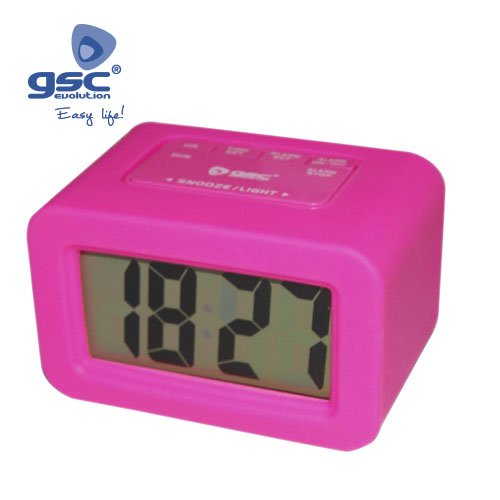RELOJ DESPERTADOR SILICONA ROSA - GSC