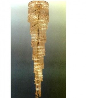 LAMPARA TECHO MARBELLA GOTAS DIAM. 50 CM. (6 PISOS, ALTO 200 CM) CRISTAL ASFOUR - BML