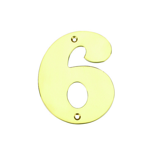 NUMERO PUERTA 6 LATON PULIDO CON TORNILLO - GSC