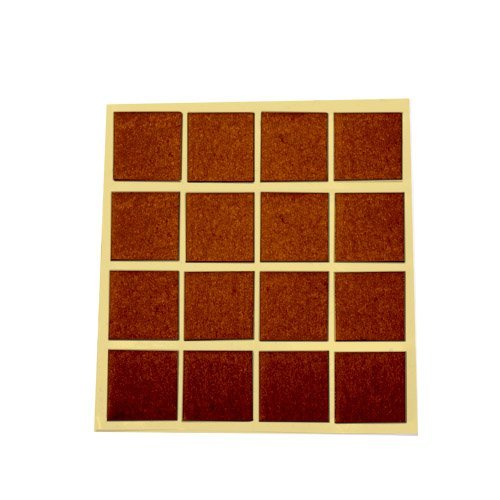 PACK 16 FIELTROS ADHESIVOS CUADRADOS MARRON 16X20MM - GSC