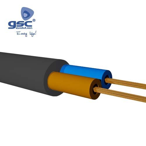 ROLLO 100M CABLE MANGUERA PLANA NEGRA COBRE 2X1.00MM - GSC