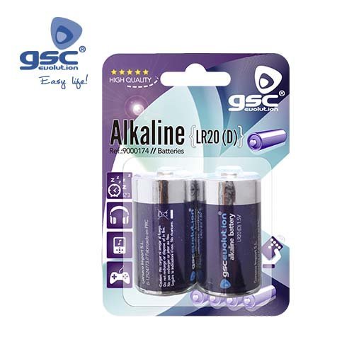 PILA ALKALINA GSC EVOLUTION LR20 (D) BLISTER 2 - GSC