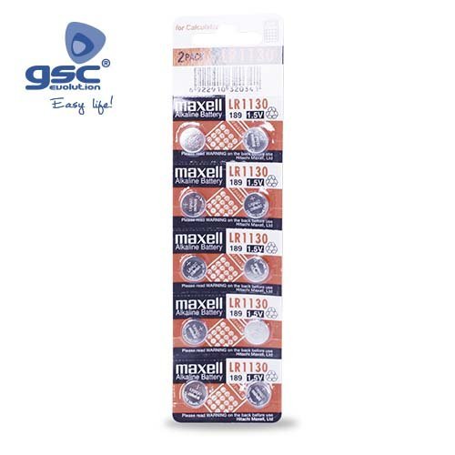 PILA ALKALINA MAXELL LR-1130, BLISTER 10 UNIDADES - GSC