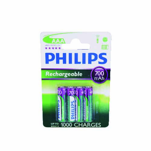 PILA RECARGABLE PHILIPS R03/AAANI-MH700MAH BLISTE - GSC4