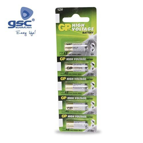 PILA ALKALINA GP 23A 12V, BLISTER 5 UNIDADES