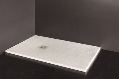 PLATO DUCHA RESINA ACABADO PIEDRA O PIZARRA 70X120 BLANCO -  OPB