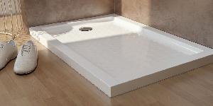 PLATO DUCHA ACRILICO 140X70 CM RECTANGULAR RELIEVE CIRCULOS BLANCO, ALTO 60 MM - INB