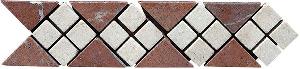 LISTELO MARMOL 7X28 LAURA ROJO ALICANTE CREMA MARFIL - MMM