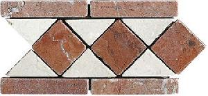 LISTELO MARMOL 11X21 MALLORCA ROJO ALICANTE CREMA MARFIL - MMM