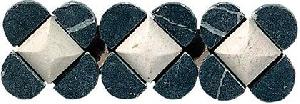 LISTELO MARMOL 6X18 VESTA NEGRO MARQUINA CREMA MARFIL - MMM