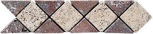 LISTELO MARMOL 7X28 IBIZA TRAVERTINO ROJO TRAVERTINO CREMA - MMM