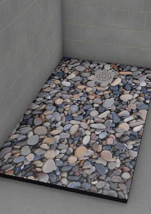 PLATO DUCHA 75X110 IMAGINE PIEDRAS PEQUEÑAS (ANTIDESLIZANTE) - IMH