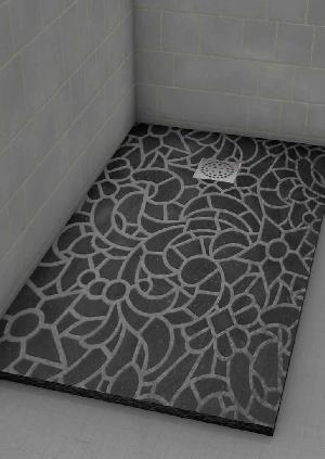 PLATO DUCHA 85X130 IMAGINE VIDRIERA NEGRA (ANTIDESLIZANTE) - IMH