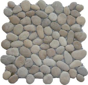 EMPEDRADO RIO 30X30X0,8 ENMALLADO PIEDRA BEIGE - MEN