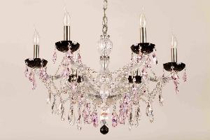 LAMPARA TECHO NEW Mª TERESA 6 LUCES 70X50 ASFOUR CRISTAL COLOR, ACABADO DORADO - BML