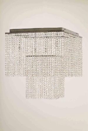 LAMPARA TECHO SCREEN CUADRADA 45X45X60 BOMB. HALÓGENA G-9 ASFOUR CRISTAL TRANSP. - BML