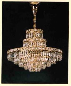 LAMPARA TECHO PARIS DIÁM. 50 CM NIQUEL (2 TORRES) CRISTAL ASFOUR - BML