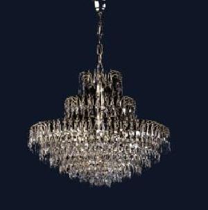 LAMPARA TECHO SALZBURG DIÁM. 60 CM 3 CORONA RINCHO ACERO (9 PISOS) CRISTAL TURCO - BML