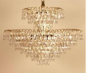 LAMPARA TECHO SALZBURG DIÁM. 50 CM 2 CORONA RINCHO ACERO (7 PISOS) CRISTAL TURCO - BML