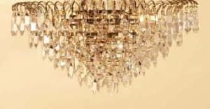 LAMPARA TECHO NIZA PLAFÓN DIÁM. 50 CM-1 CR. RINXO (6 PISOS) BOMB. HALÓGENA G-9 CRISTAL ASFOUR - BML