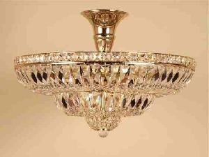 LAMPARA TECHO LISBOA PLAFÓN CESTA 30X20 (2 CESTAS, 1 CORONA CRISTAL) CRISTAL ASFOUR - BML