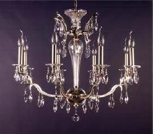 LAMPARA TECHO FINA 8 BRAZOS 70X68 NIQUEL CON PRISMA PIRAMIDAL, CRISTAL ASFOUR - BML