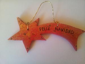 ARTESANIA CERAMICA ESTRELLA NAVIDAD 20X9 INSCRIPCION 2 CARAS - MOL