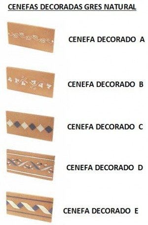 CENEFA 7X30 DECORADO GRES RUSTICO NATURAL EXTRUSIONADO (MODELOS C-D-E) - CFE